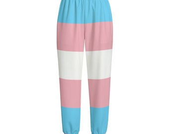 Transgender Pride Casual Pants Colors of Trans Pride Flag LGBTQIA+ Clothing Comfortable and Stylish Loose Fit Transgender Pride Pants