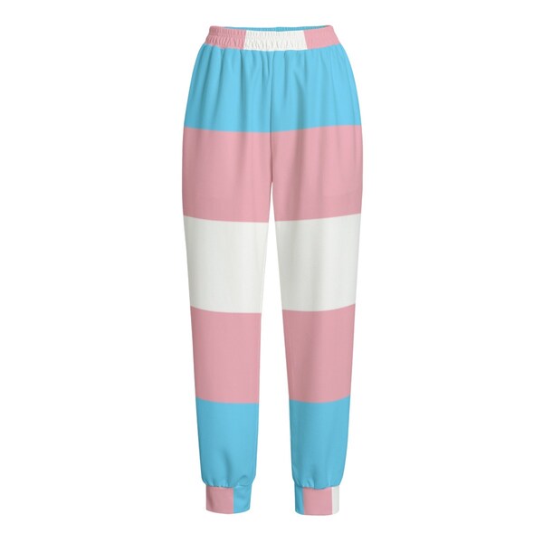 Transgender Pride Casual Pants Colors of Trans Pride Flag LGBTQIA+ Clothing Comfortable and Stylish Loose Fit Transgender Pride Pants