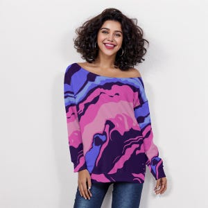 Omnisexual Pride Oversized Off-Shoulder Sweatshirt Omni Flag design, Ideal for Omnisexuals LBGTQ+ Omnisexual Pride Month Omni Pride Marches