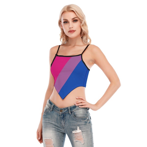 Bisexual Pride Cami Tube Top (Sizes XS to 2XL), based on Bisexual Pride flag, LBGTQIA clothing, totally personalizable for color or text