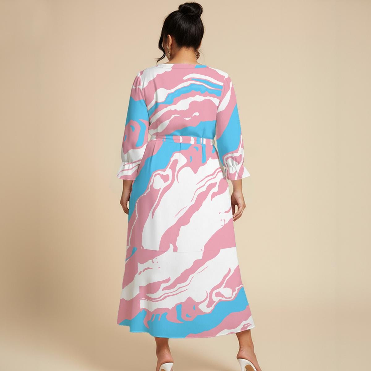 Trans Color Clothes Transgender Pride Maxi Dress | Plus Size to 6XL, Poured Paint Colors of ...
