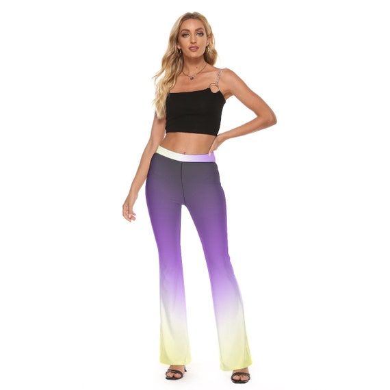 Non-binary Pride Skinny Flare Pants, Gradient Colors of Non-binary 