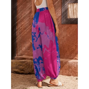 Bisexual Pride Carrot Pants, Poured Paint Colors of Bisexual Pride Flag, Bisexual Pride, LGBT Clothing, Gift for Bisexuals Sizes XS to 6XL