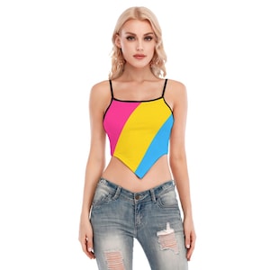 Pansexual Pride Cami Tube Top (XS to 2XL), based on Pansexual Pride flag, LBGTQIA clothing, totally personalizable