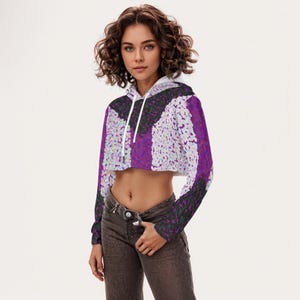 Demisexual Pride Crop Top Hoodie Ace Pride Flag Pointillized Design Sizes to 5XL LGBT Clothing Gift for Demisexuals, ACE