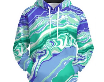 Gay Men Pride Hoodie 100% Baumwolle MLM Pride Flagge gegossenes Farbendesign LGBTQIA Kleidungs-Geschenk für schwule Männer Queer Men Pride Events MLM Hoodie