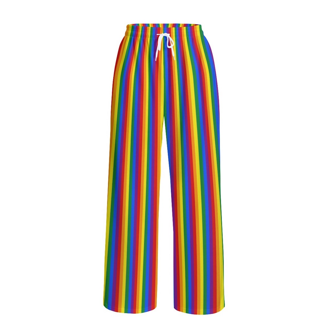 Rainbow Pride Wide Leg Pants up to 6XL Stripes in Colors of Gay Pride