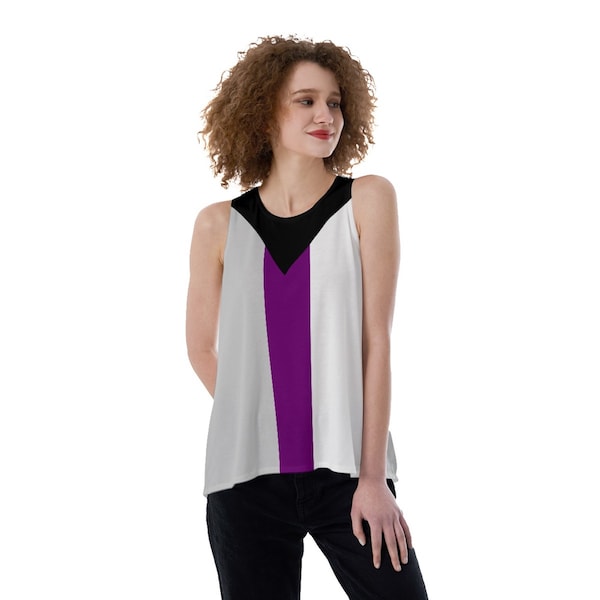 Demisexual Pride Back Split Tank Top Sizes S to 4XL Colors of Demisexual Pride Flag LGBTQIA+ Clothing Gift for Demisexuals