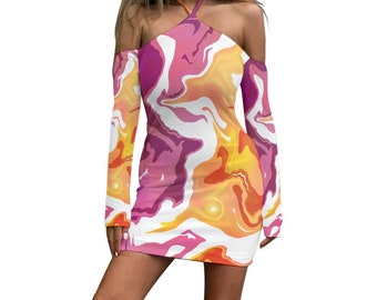 knee length dresses for ladies Pride Outfits, Rainbow Spectrum Cut Out Mini Dress, Rainbow Mini Dress, Bodycon Dress Women, Summer Mini Dress, Rave Dress, Pride Dress, XL main image 1