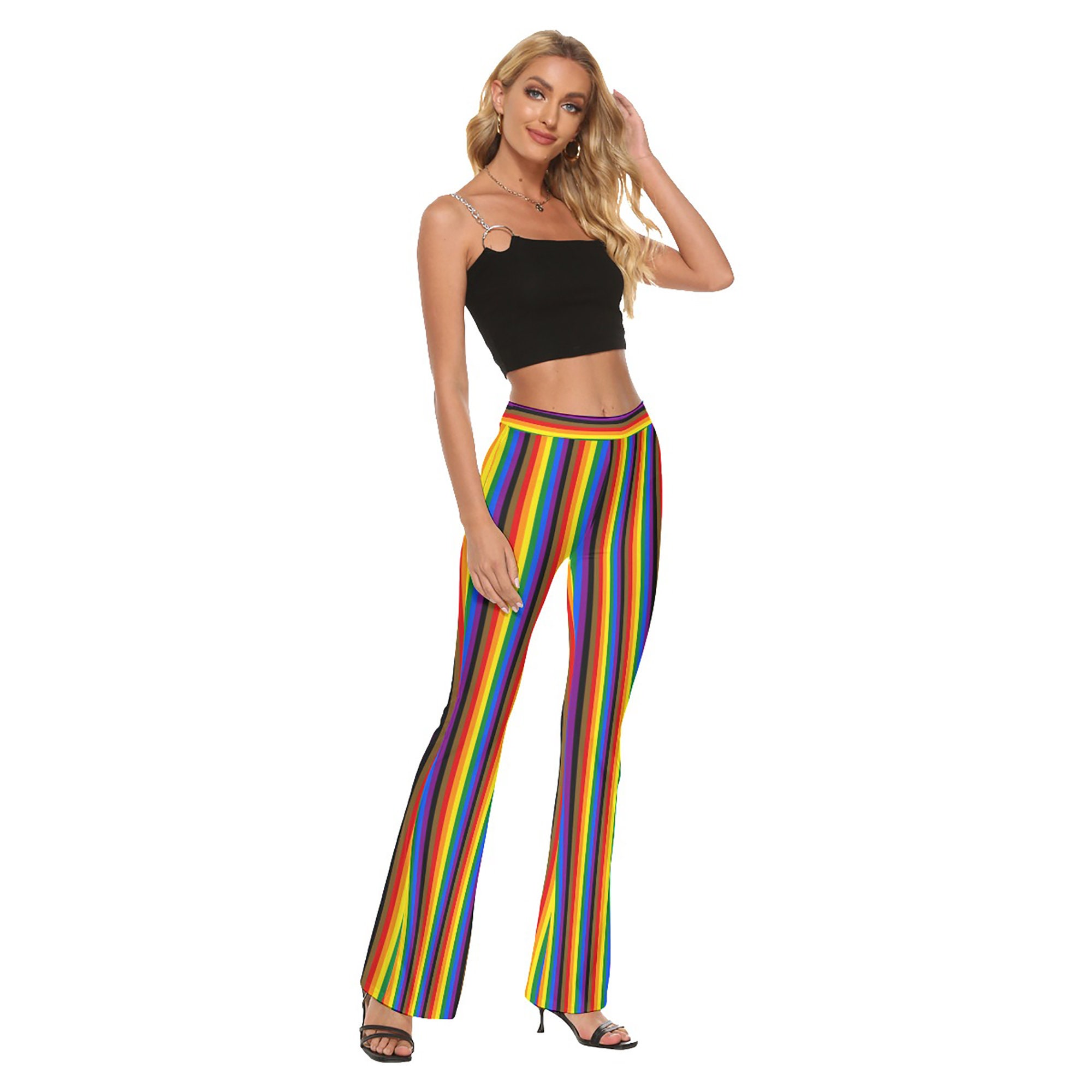 Rainbow Pride Skinny Flare Pants, Stripes in Colors of Philly Rainbow Pride  Flag, Gay Pride, BLM, LGBT Clothing, Gift for Gay or Cis 