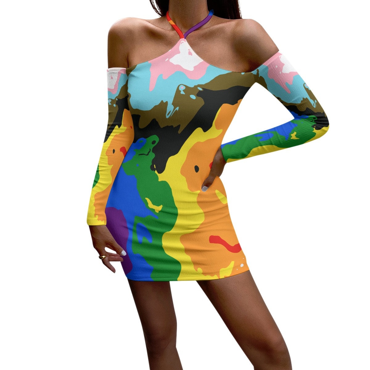 Gay flag dress hot sale