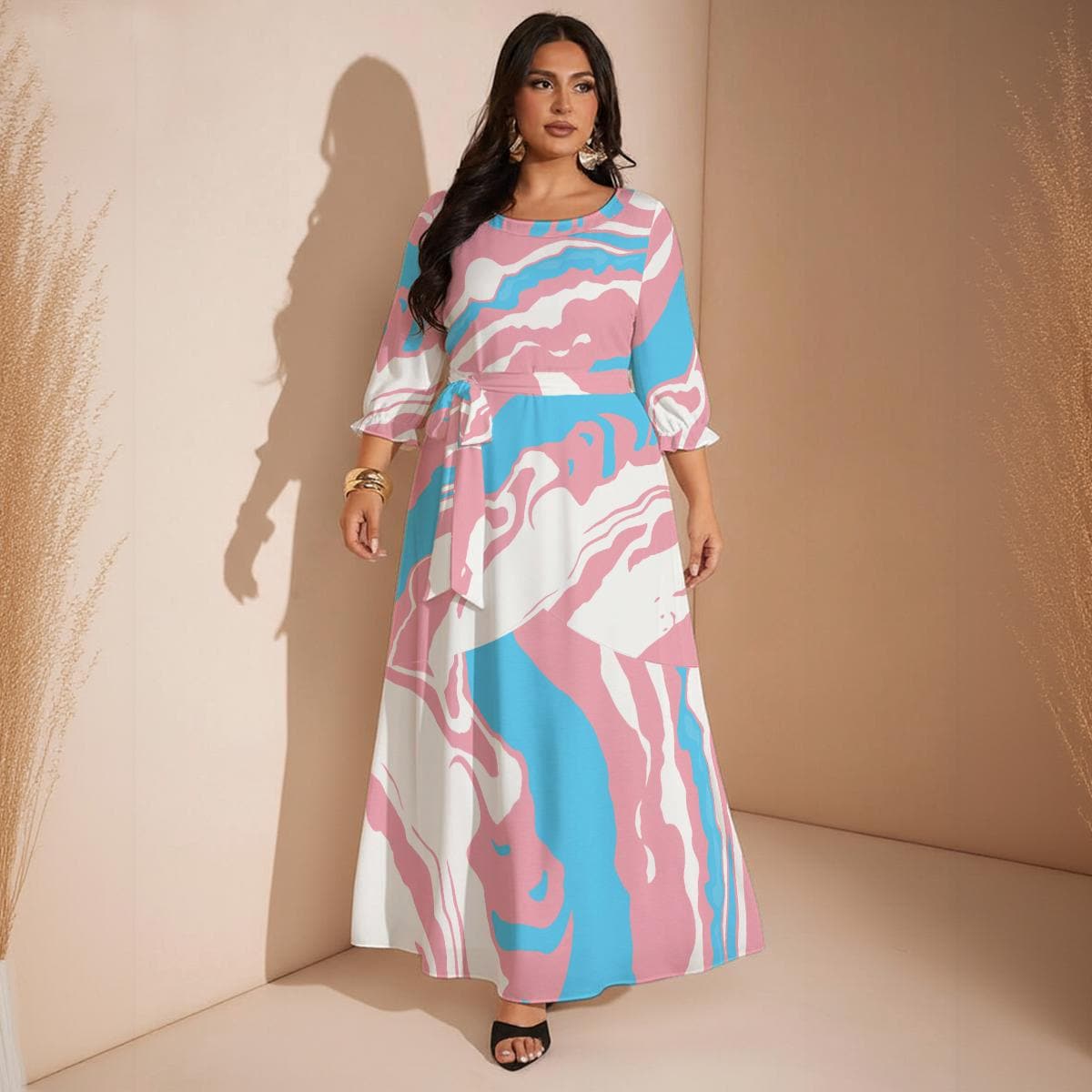 Trans Color Clothes Transgender Pride Maxi Dress | Plus Size to 6XL, Poured Paint Colors of ...