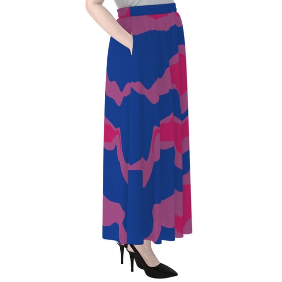 Bisexual Pride Maxi Chiffon Skirt With Lining Sizes to 5XL Streaked Poured Paint Colors of Bisexual Pride Flag Gift for Bisexual. Etsy UK