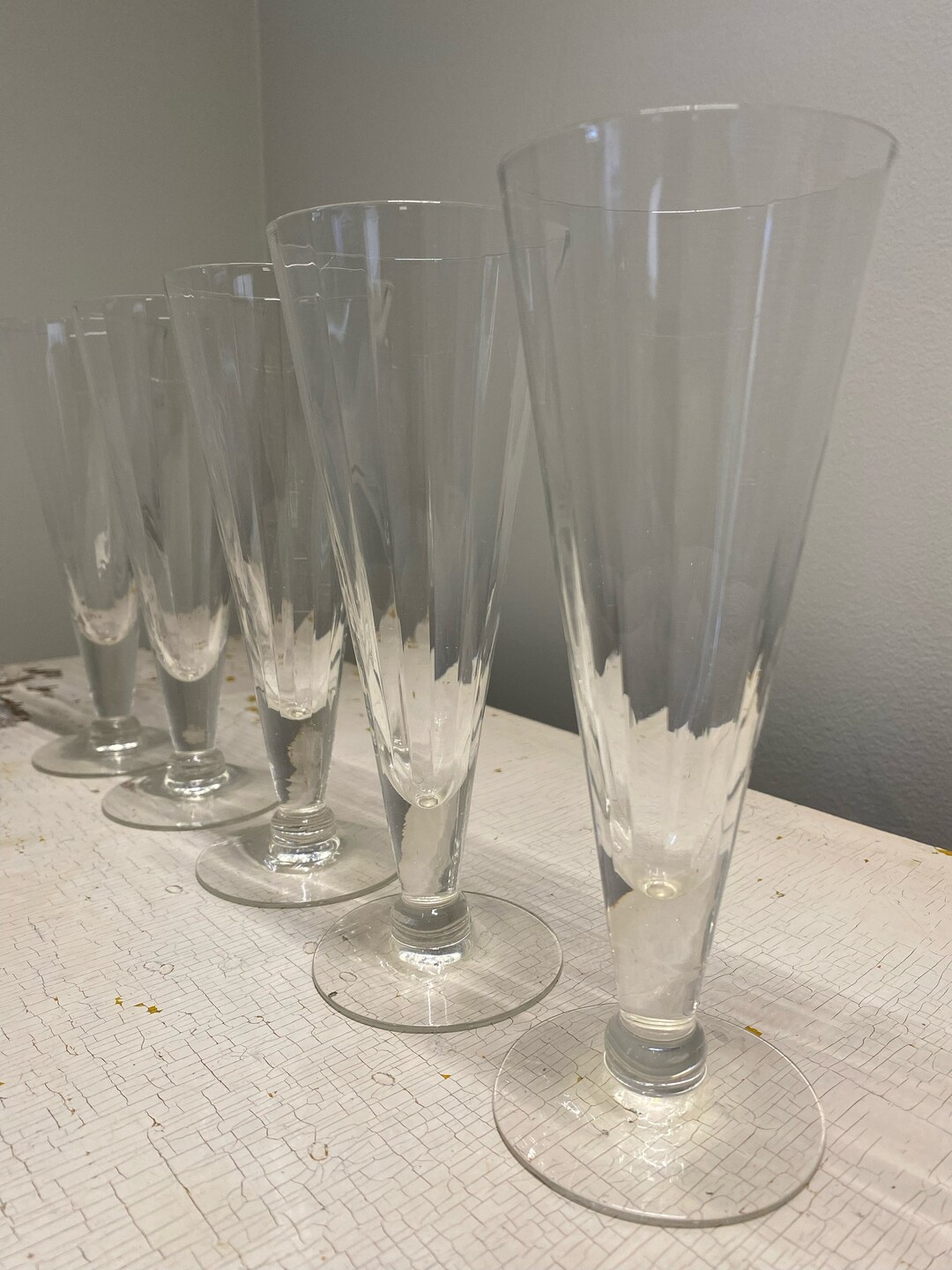 Five Exquisite Vintage Champagne Flutes Etsy