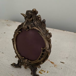 Victorian Style Vintage Brass Plated Angel Picture Frame