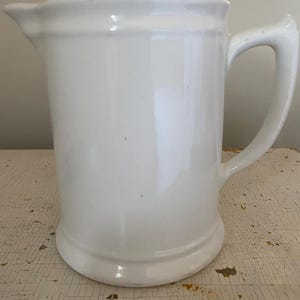 International China, Trenton, White Ironstone Pitcher