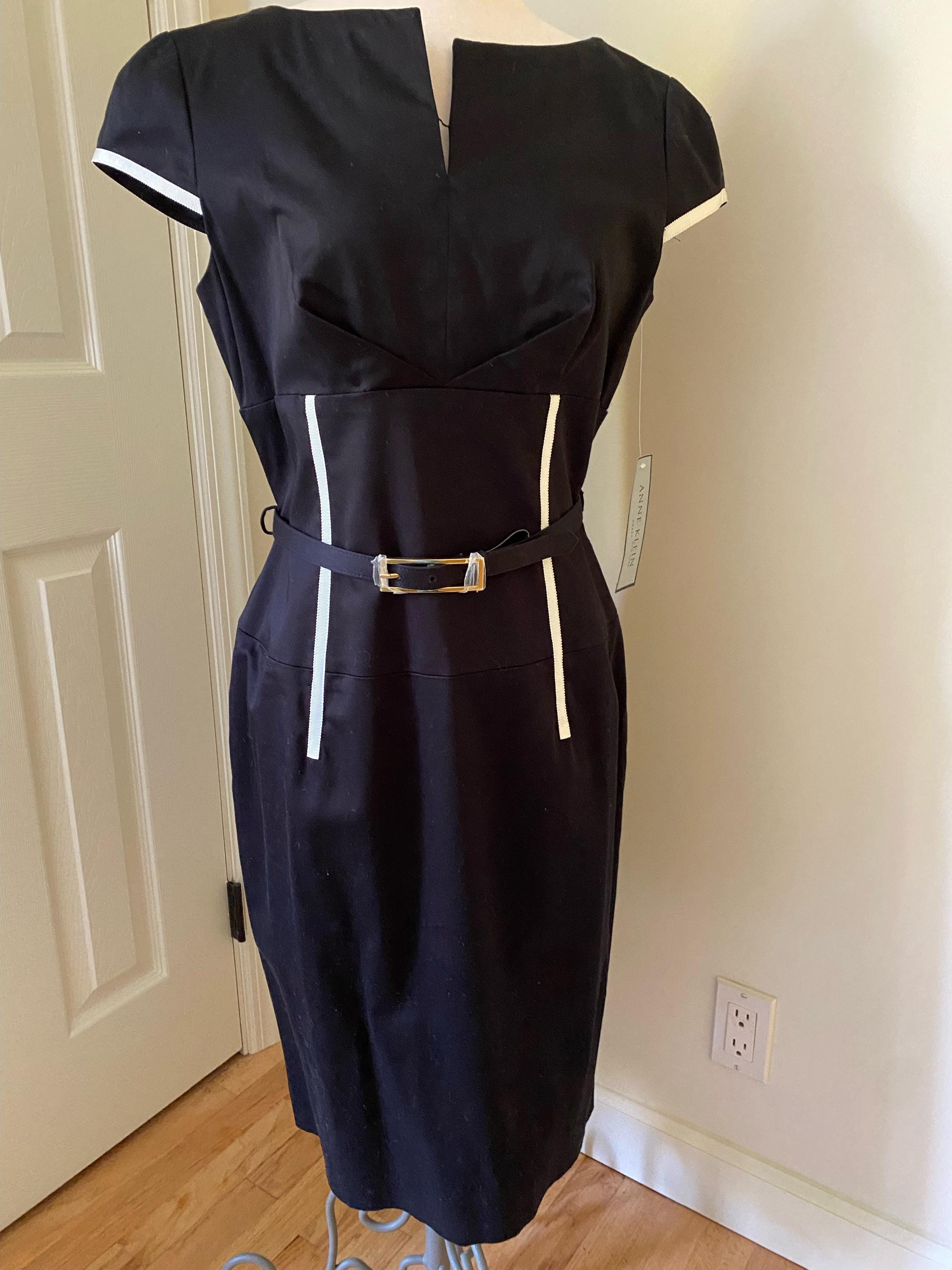 Anne Klein Black Below the Knee Pencil Dress, Size 10, New With Tags - Etsy Anne Klein Black Below the Knee Pencil Dress, Size 10, New With Tags - Etsy