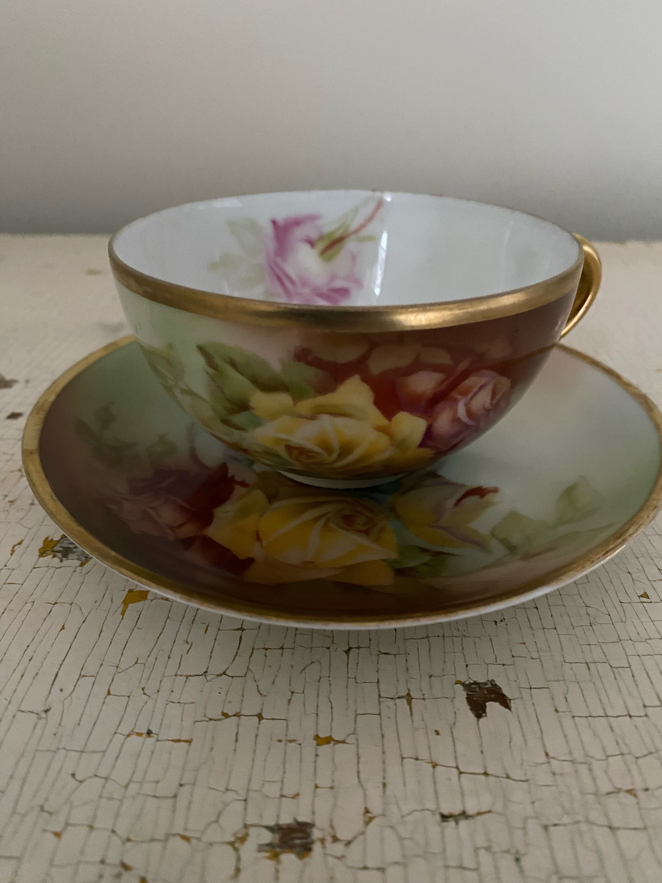 ドイツ/ ババリア ( vintage Bavaria, cabinet c/s) 金彩 小花文
