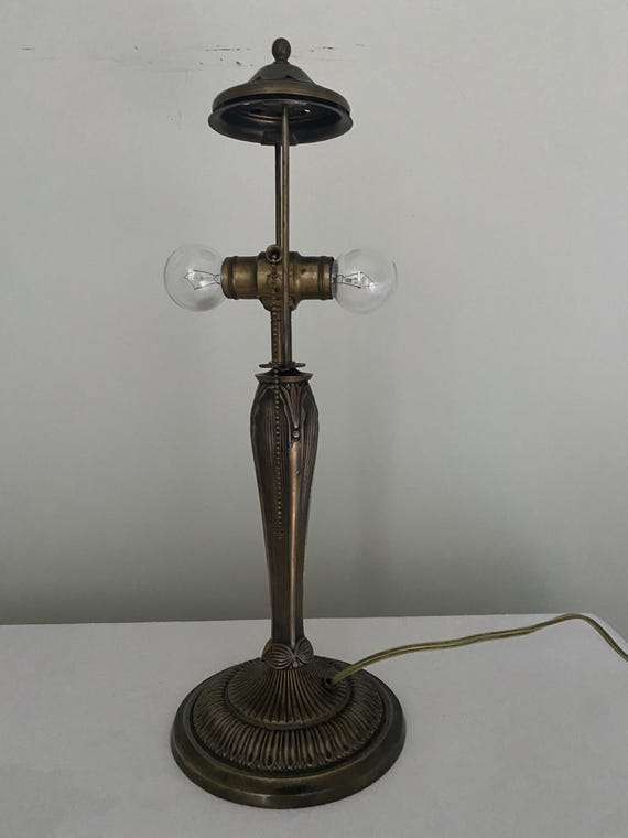 Parker Lamps Art Nouveau, Art Deco Two Bulb Solid Brass Lamp Base