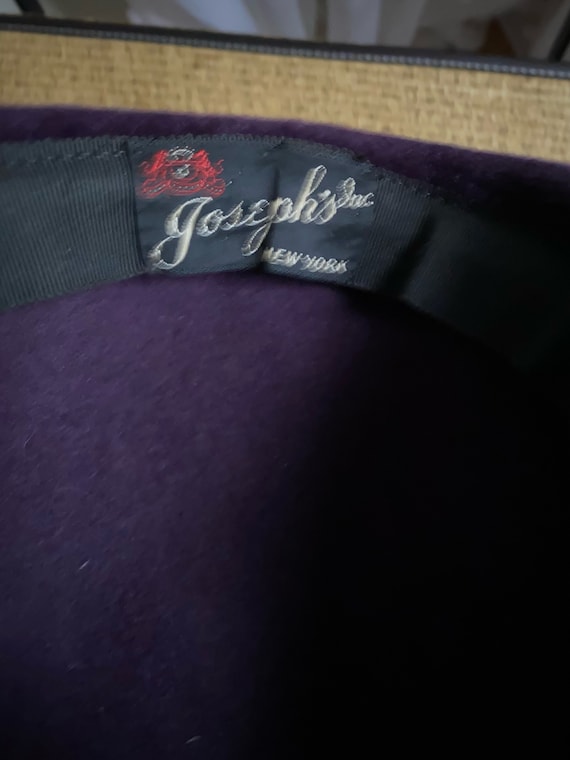 Joseph's Inc. Purple Pillbox Hat with Ostrich Fea… - image 10