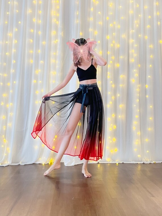 Detachable Dance / Pole Dance Skirt phoenix Black Red Etsy