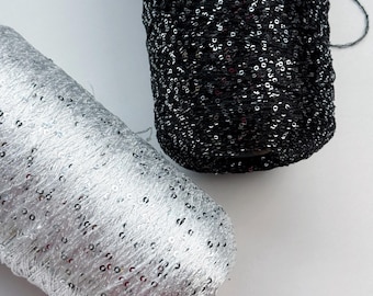 Art Sequin Yarn | 500gr / 2400m (2624 Yards) | 2mm-3mm Sequin Thread | Carry-Along Yarn | Sparkle Knit Crochet Yarn,(DDP)