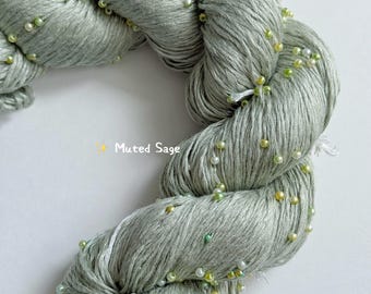 Beaded silk cotton light yarn,100gr/333m, Special yarn/knitting supplies/Super soft Yarn/Lace weight yarn