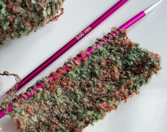 Wool Blend Variegated Yarn • Loop Texture Bouclé Style • Enchanted Moss Forest • 50g/125m • DK/Light Worsted Weight