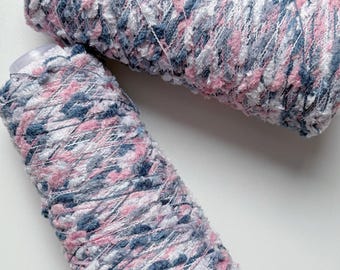 Hilo con pompones, hilo suave y esponjoso con textura, 150 g/180 m, hilo novedoso con pompones para ganchillo y punto.