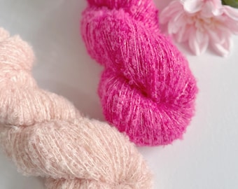Bouclé Mohair Yarn | Soft Textured Yarn for Knitting & Crochet | 100g 380m/415 yards