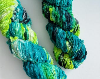 Hilo teñido a mano 100 g/380 m – Mezcla de lana merino, madeja colorida con textura, hilo para tejer/crochet, fibra degradada única