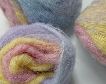 Kid Mohair silk Yarn, 25gr/300m/328yards, knitting supplies/ Lace weight yarn/ Super soft/Dyed yarn