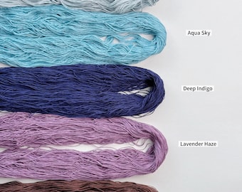 Lace Weight Linen Silk Cotton Blend Yarn, Soft Knitting and Crochet Supplies, 95gr-100gr/437 Yards Fingering Yarn, Low Saturation Colors