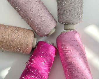 Hilo de algodón con perlas, hilo ligero con cuentas, para manualidades/bricolaje, muy suave, para tejer, 250 g/1200 m, con entrega con derechos pagados (DDP).