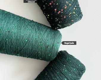 Cotton Yarn with mini sequins ,240gr/850m, sparkly yarn, lace yarn/ yarn supplies/Delivered Duty Paid (DDP)