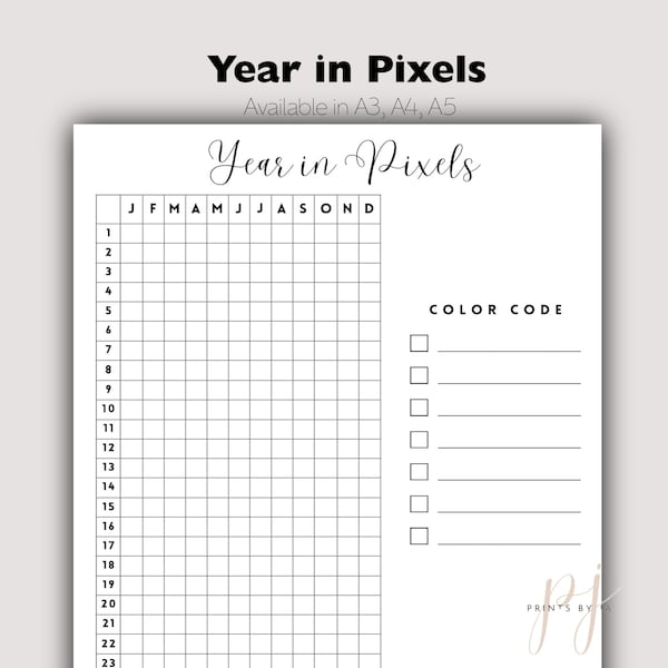 A Year in Pixels - Etsy