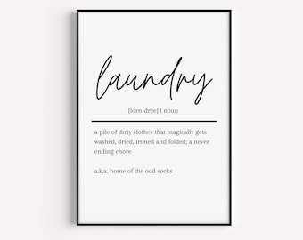 Laundry Definition Print | Laundry Room Decor | Wall Art | Quote Print | Instant Download