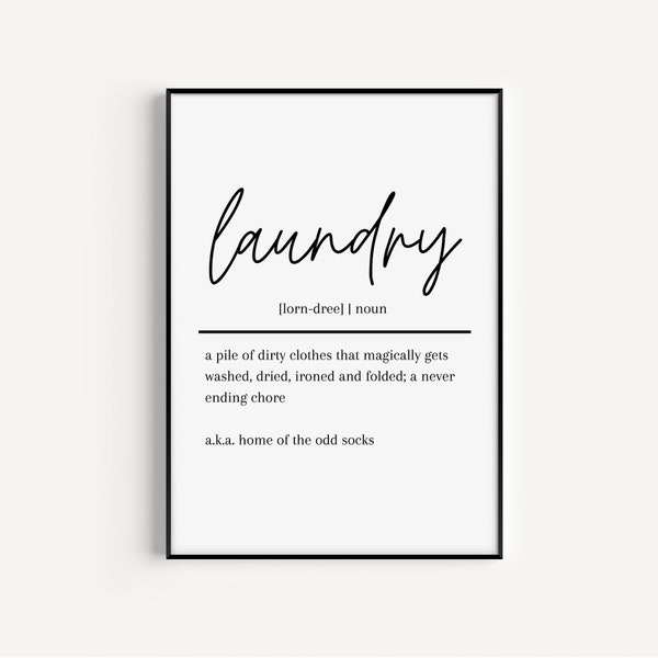 Laundry Definition Print | Laundry Room Decor | Wall Art | Quote Print | Instant Download