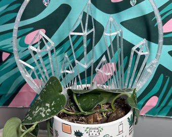 The Crystal Glowglobe Suncatcher Trellis | Plant Stake | Window Decor | Dopamine Decor | Magical Home Decor | Houseplant Accessories