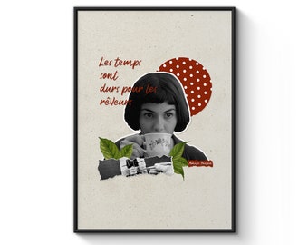 Amélie Poulain Art | Collage Art | Home Decor | French Film Poster | Amélie Movie Poster | Le fabuleux destin d'Amélie Poulain | A5 | A4