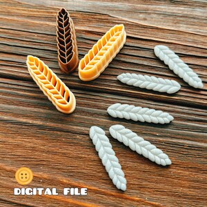 Wheat Stalk. Polymer Clay Cutter. Digital STL File. 3D Print File