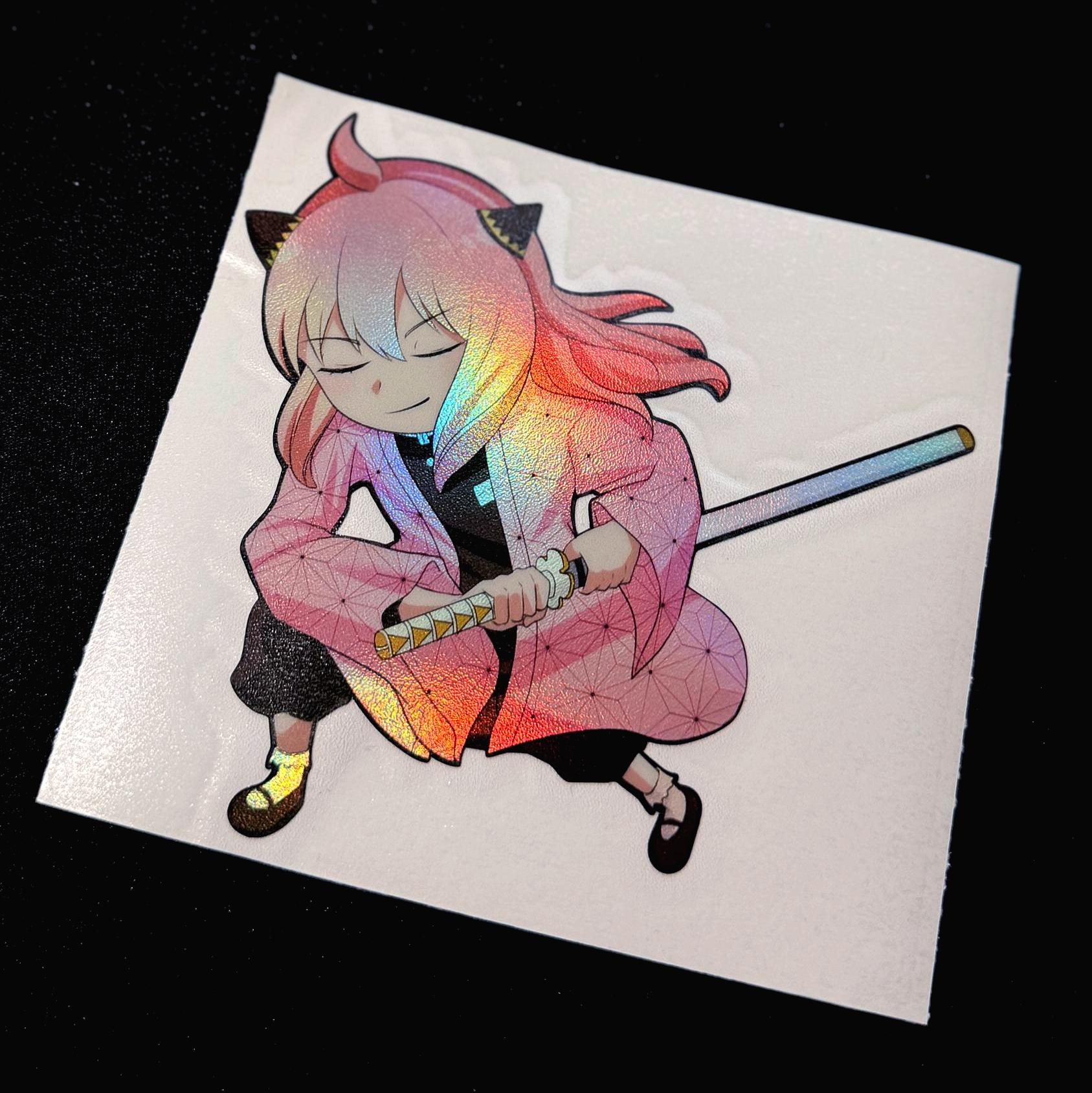 Female Samurai Anime Girl Vinyl Die-Cut Decal – For Car Window Or Wall – Made In USA – 10018