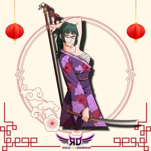 Maki JJK Anime Traditional Holographic Sticker