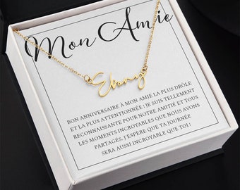 Cadeau Pour Amie Copine, Cadeau Pour Amie Meilleure Amie Soeur BFF, Cadeau Anniversaire Amie, Collier Bijoux, Prénom Personnalisé