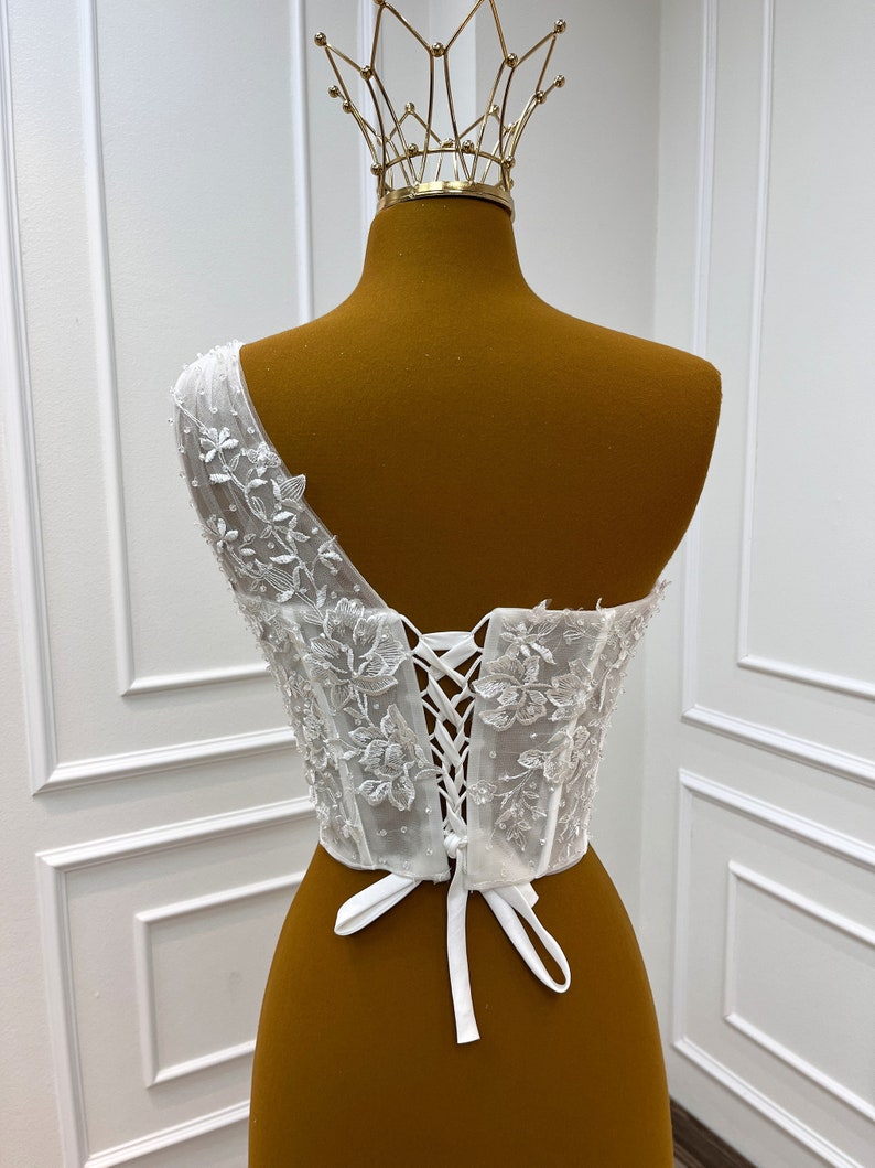 Lace Crystal Bustier Corset Top Wedding Dress Bustier Boning Etsy