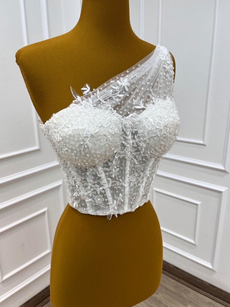 Lace Crystal Bustier Corset Top Wedding Dress Bustier Boning Etsy