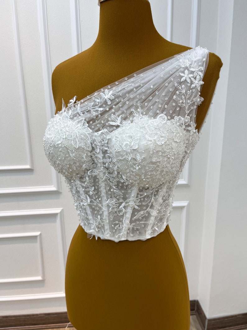 Lace Crystal Bustier Corset Top Wedding Dress Bustier Boning Etsy