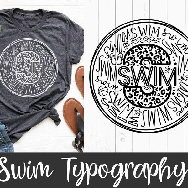 Swim Typography Svg, SwimTypography Shirt, Swim team svg, Sport svg, Subway art svg, Svg Dxf Eps Png Files for Cutting Machines Cameo Cricut