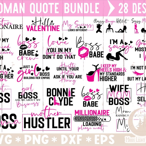 Woman Quotes Svg Bundle, Motivational Svg, Positive Quotes Svg, Girl Quotes Svg, Girl Power, Boss lady, Afro Woman, Christian, Svg, Png, Dxf