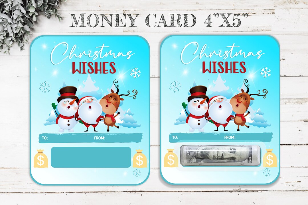 Christmas Money Card PNG Money Cards Money Holder Christmas Etsy